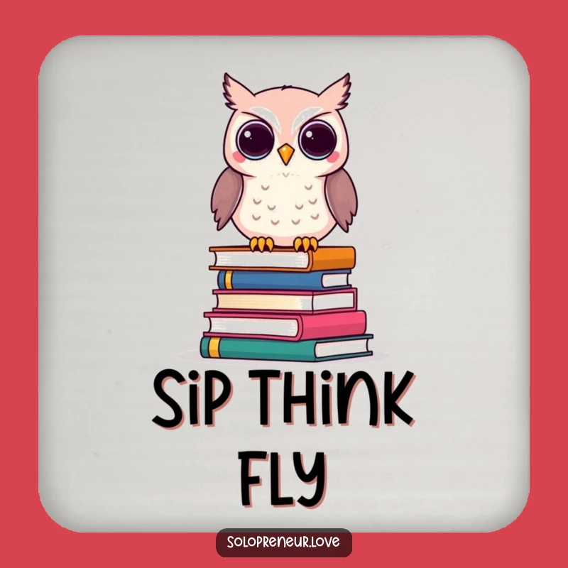 Funny Owl Business Books Coaster: Protect Surfaces with Smart Style