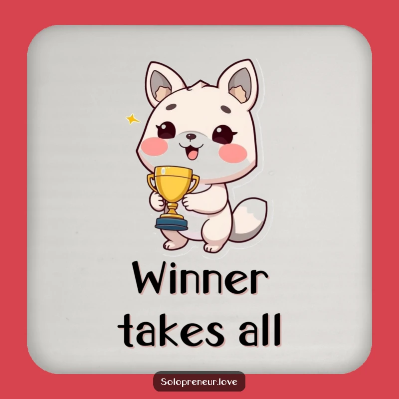 Funny Trophy Winner Animal Coaster: Protect Surfaces with Hilarious Victory!