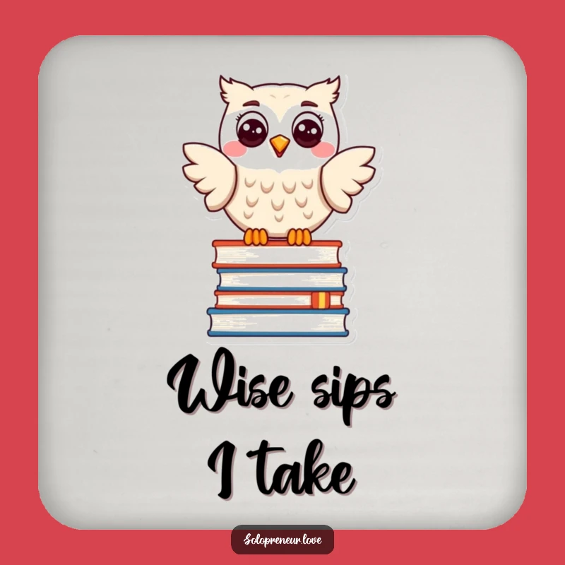 Funny Owl Book Stack Coaster – Protect Surfaces with Literary Charm.