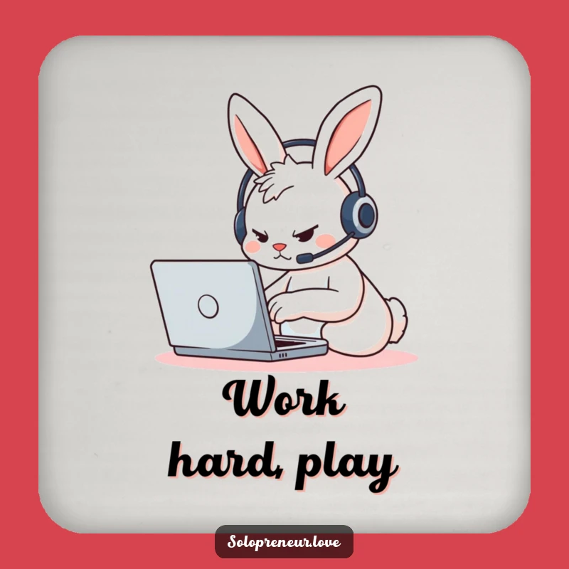 Funny Rabbit Coder Coaster Set: Hilarious Protection for Desks