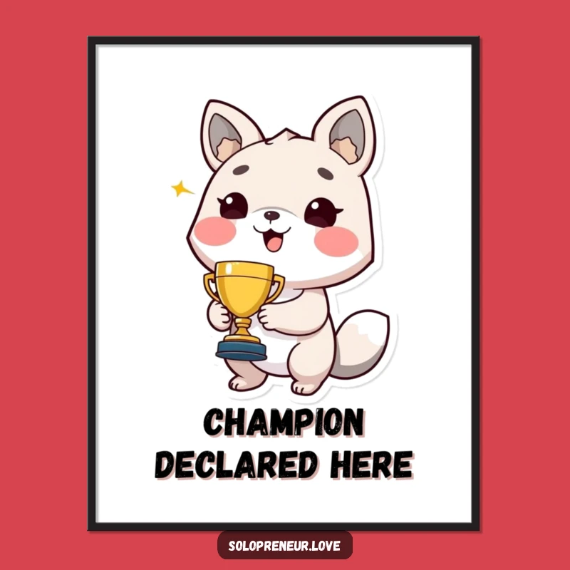 Funny Trophy Winner Animal Poster: Hilarious Wall Art to Celebrate Every Win!