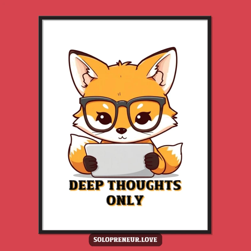Funny Fox Tablet Poster - Intelligent & Humorous Wall Art