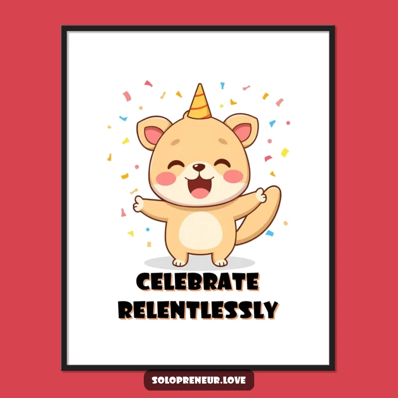 Funny Animal Victory Poster - Decorate with Joyful Celebration Art