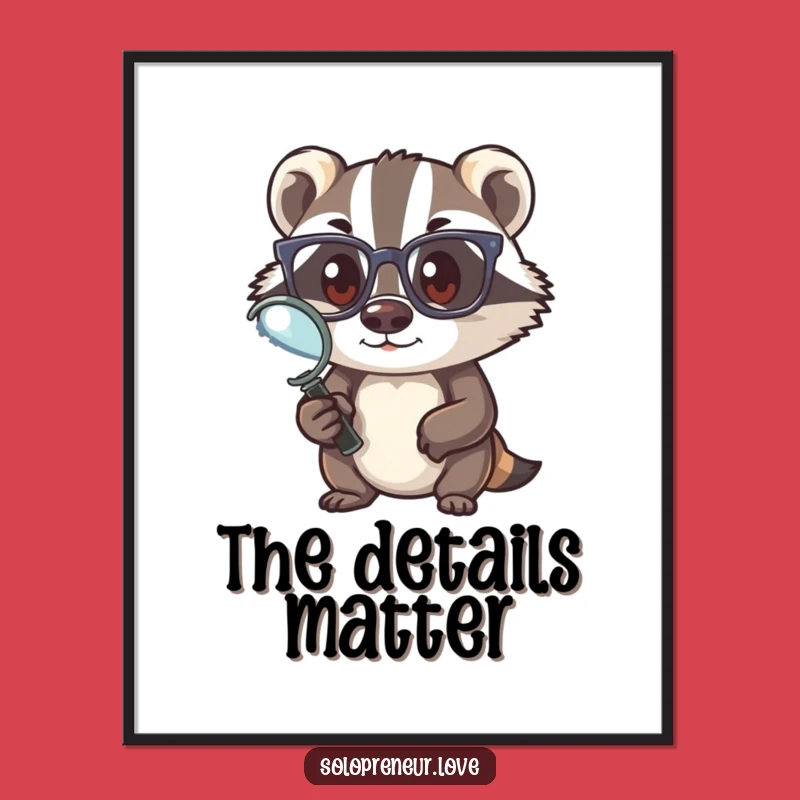 Funny Badger Investigator Poster - Inspire Curiosity, A Truly Funny Gift