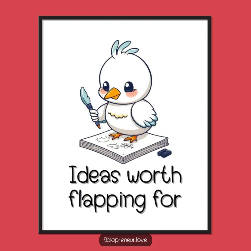 Funny Bird Poster: Creative Sketching Art, Humorous Decor for Studios