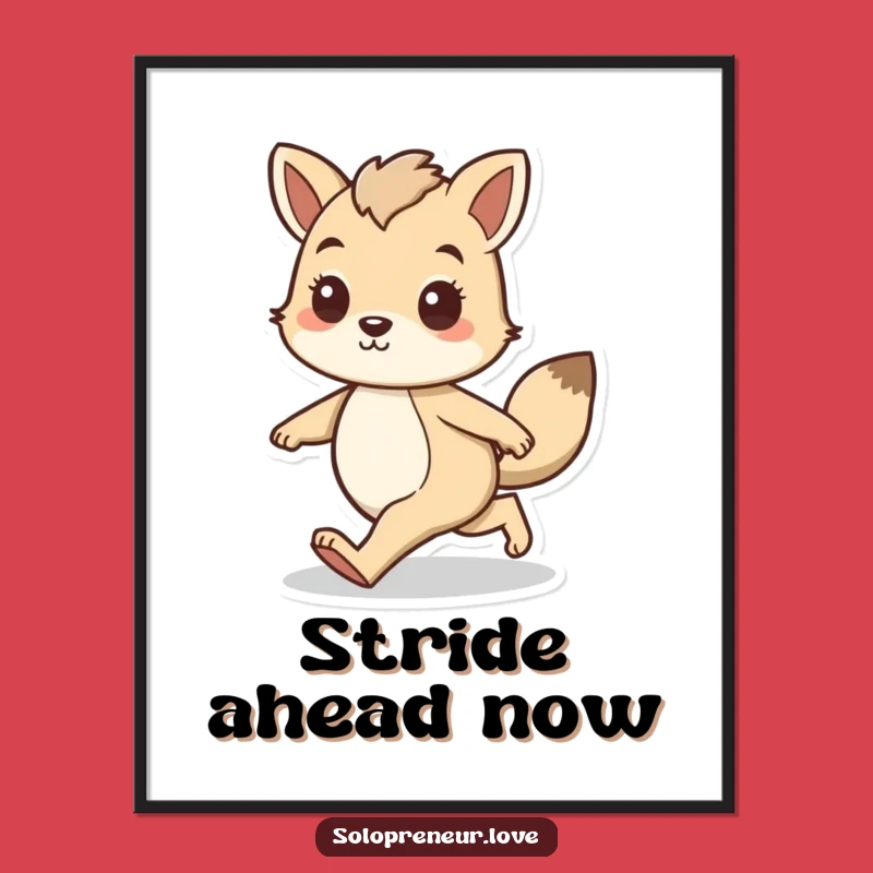 Funny Confident Animal Poster: Bold Strider Wall Art for Motivation