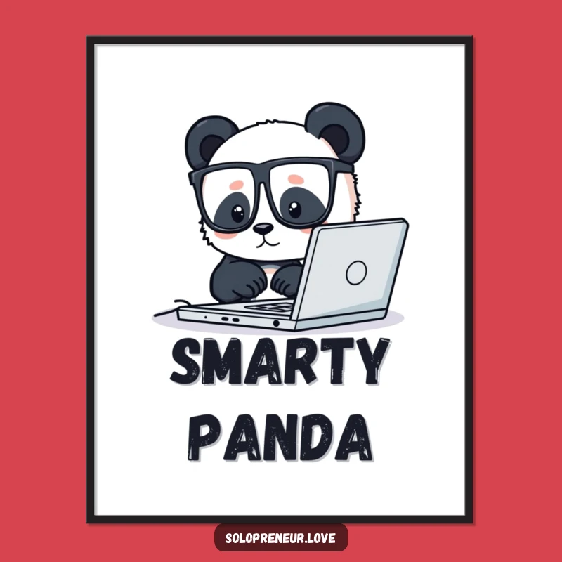 Funny Panda Coder Poster: Decorate with Productivity, Hilarious Wall Art Gift
