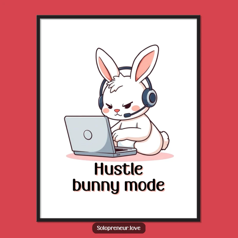 Funny Rabbit Coder Poster: Hilarious Wall Art for Workspaces