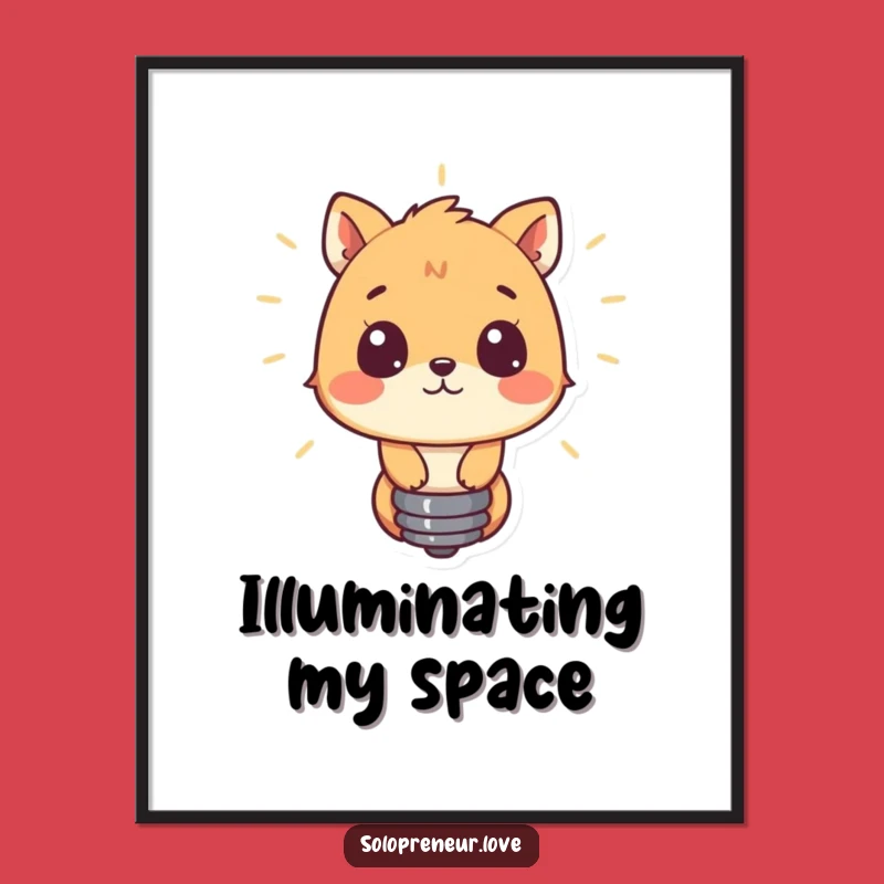 Funny Animal Lightbulb Poster - Inspire Wonder and Discovery: Wall Art