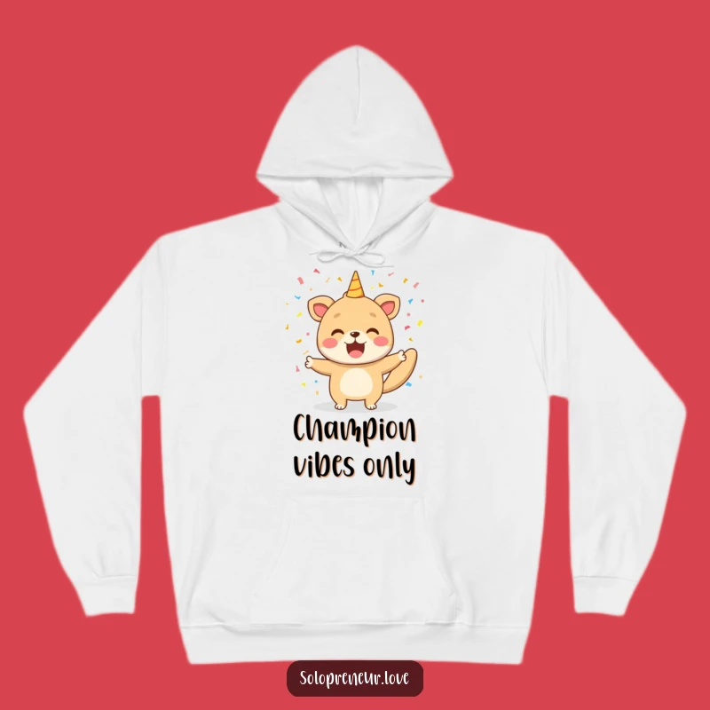 Cozy Funny Animal Celebration Hoodie - Wrap Yourself in Victory