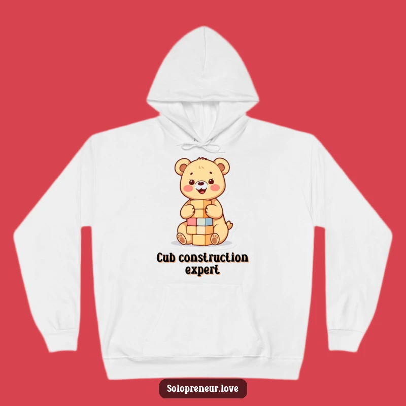 Funny Bear Cub Blocks Hoodie: Cozy & Adorable Gift for Playful Souls