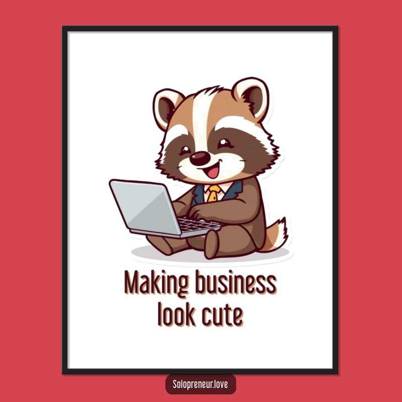 Free Printable Badger Wall Art: Funny Business Downloadable Decor