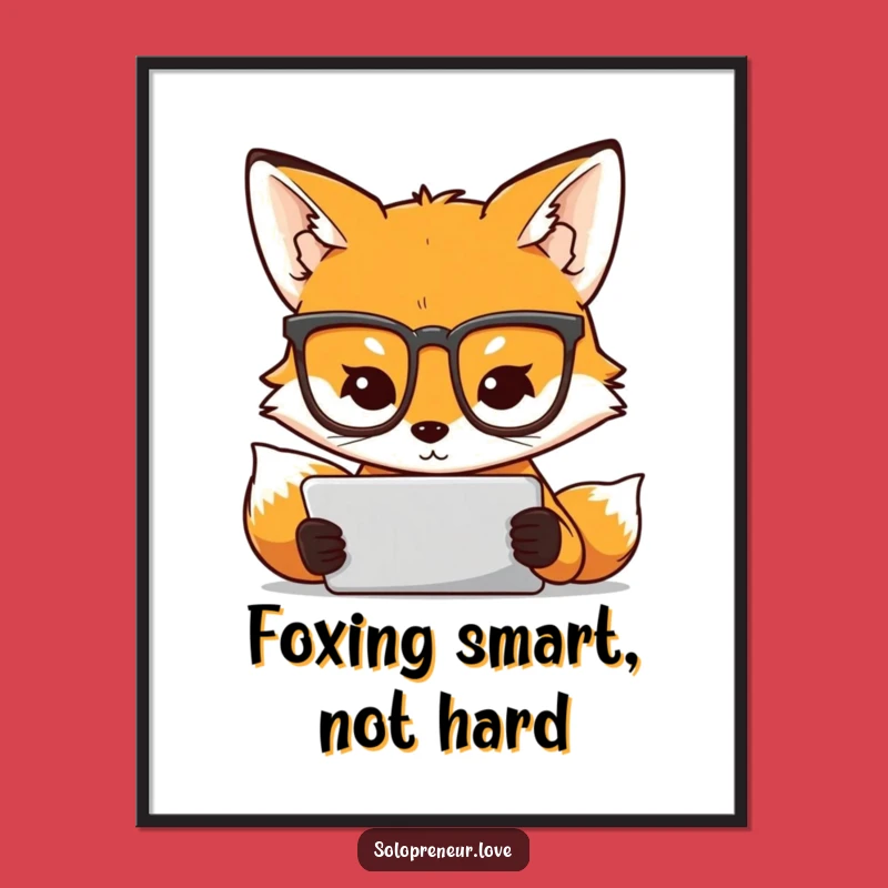 Free Printable Funny Fox Wall Art - Focused Genius Downloadable Decor!