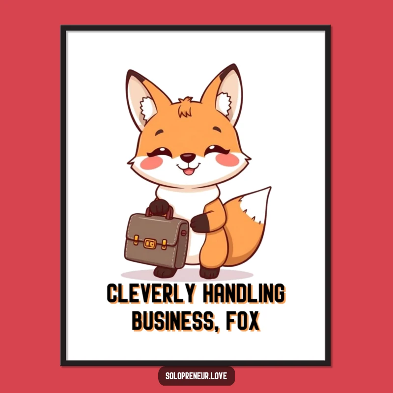 Free Printable Wall Art: Business Fox, Hilarious Home Decor Downloadable Gift