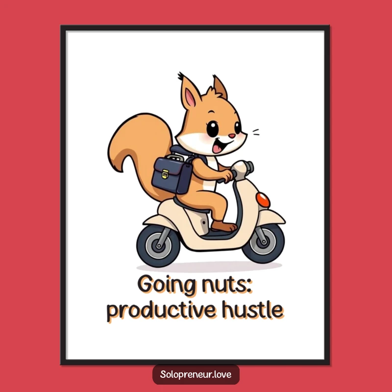 Funny Free Printable Wall Art: Squirrel Scooter Zoom for Quirky Downloadable Decor