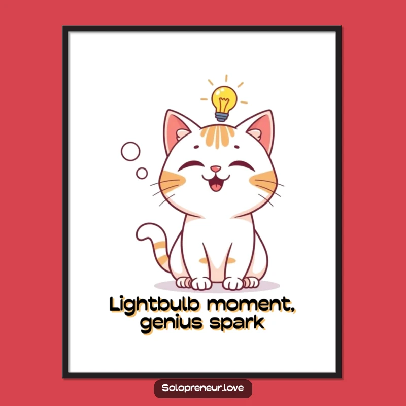 Free Printable Wall Art: Cat Lightbulb Funny Downloadable Art Inspiration