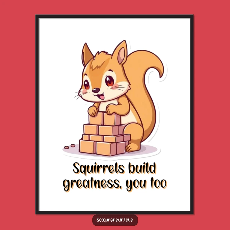 Free Printable Squirrel Builder Wall Art - Funny Downloadable Decor