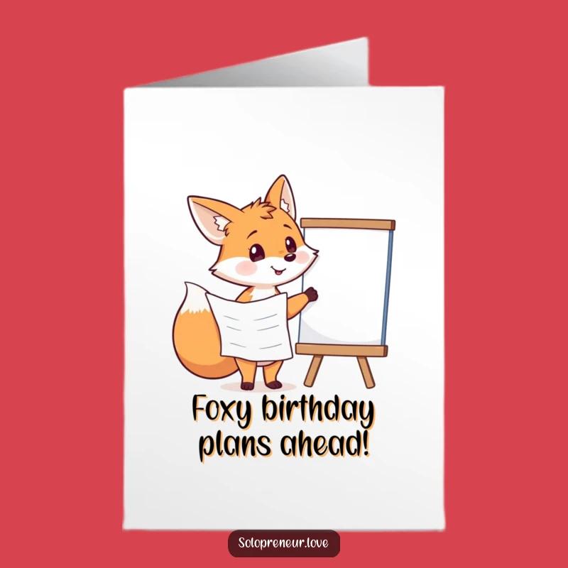 Free Printable Birthday Card: Fox Planning Fun for a Clever Downloadable Gift