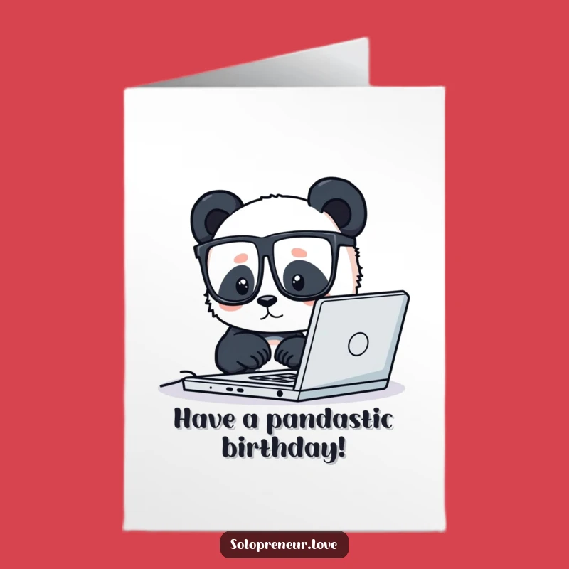 Free Printable Birthday Card: Smart Panda, Hilarious Downloadable Gift for Nerds
