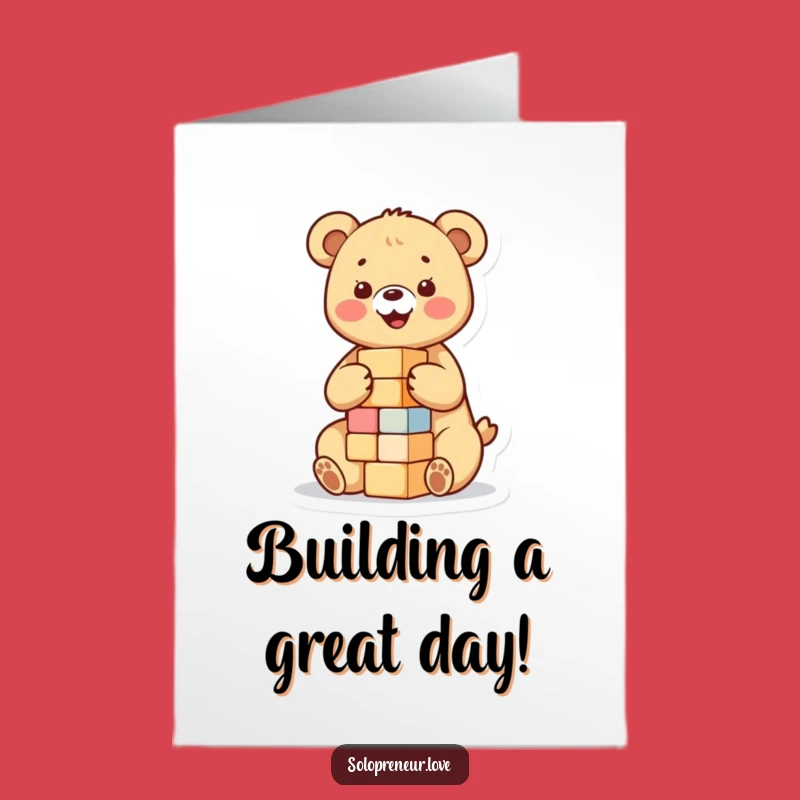 Free Printable Cute Bear Cub Blocks Birthday Card - Adorable Downloadable Gift