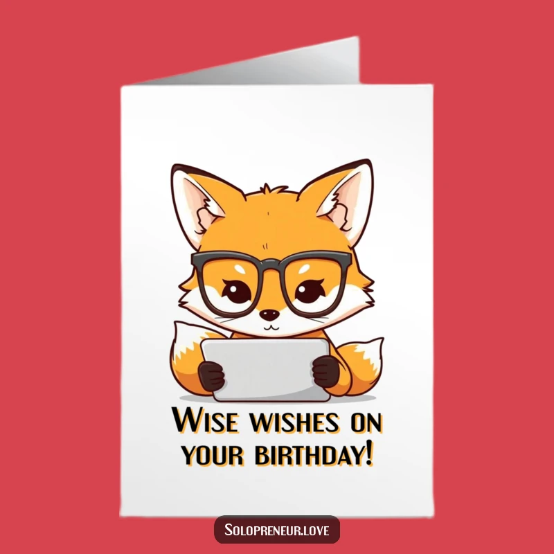 Free Printable Funny Fox Birthday Card - Focused Tech Downloadable Gift!