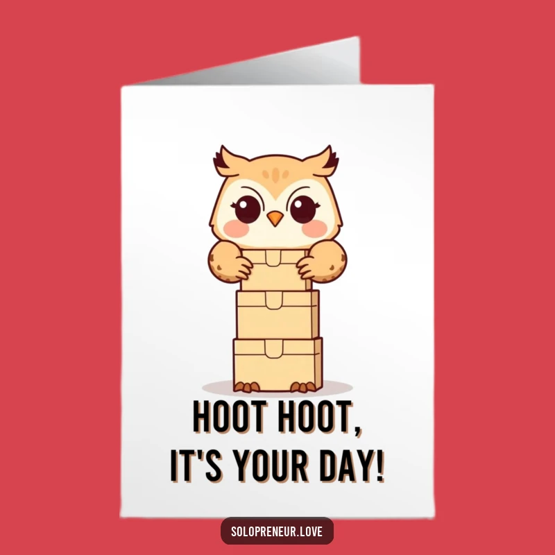 Free Printable Owl Birthday Card: Stacking Fun Downloadable Gift