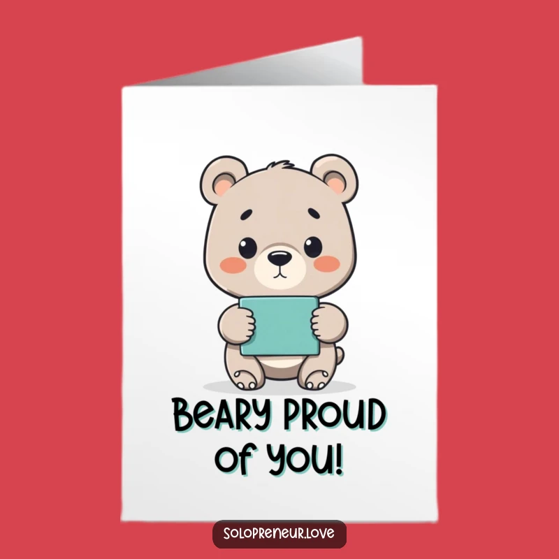 Free Printable Funny Bear Cub Congratulations Card - Project Done Downloadable Gift!