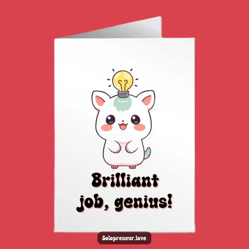 Free Printable Congrats Card Funny Creature Idea - Downloadable DIY