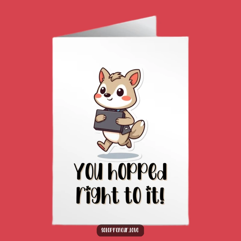 Free Printable Congrats Card: Business Animal Leaps to Success - Funny Downloadable