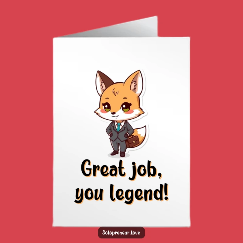 Free Printable Fox Congrats Card: Dapper Gentleman Foxy Achievement Downloadable