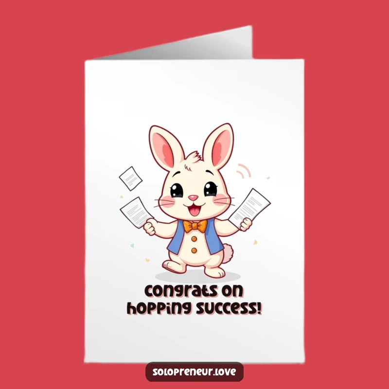 Free Printable Rabbit Congrats Card - Funny Downloadable Success Gift