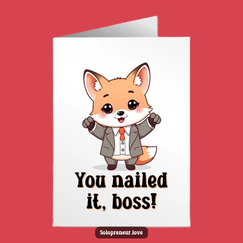 Free Printable Fox Business Card for Congratulations - Funny Downloadable Gift