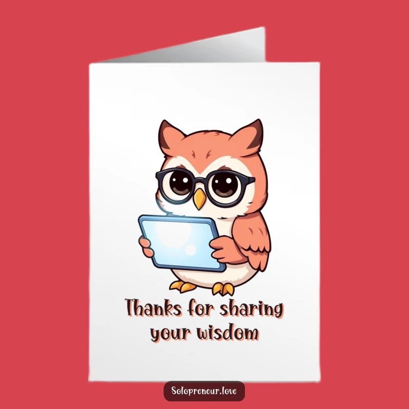 Free Printable Owl Thank You Card - Funny Intelligent Owl Downloadable