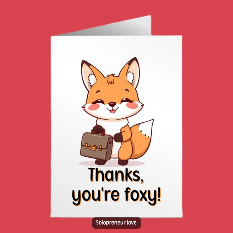 Free Printable Thank You Card: Business Fox, Downloadable Gift of Gratitude