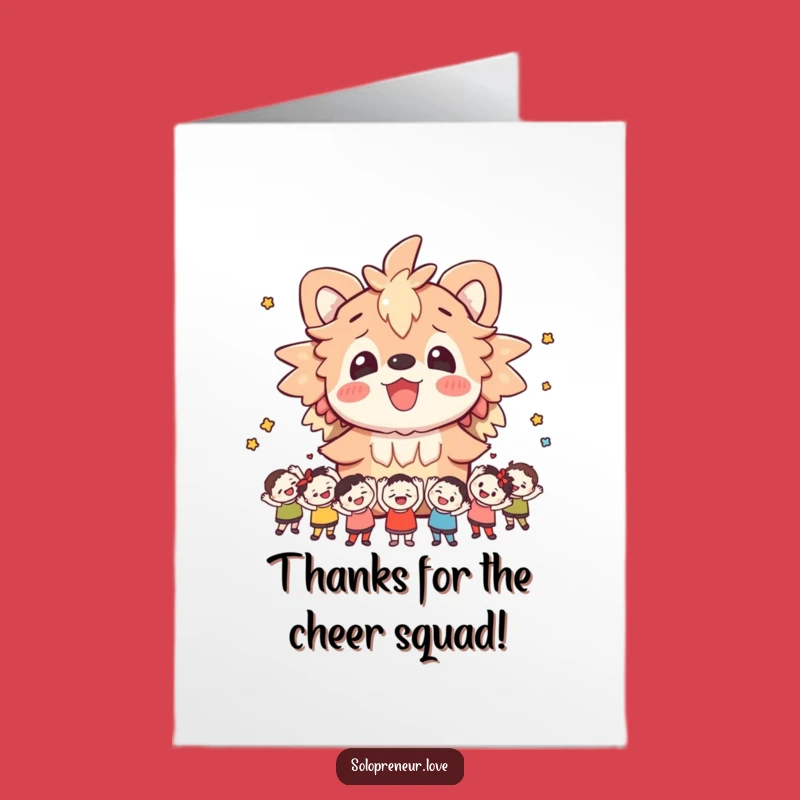 Free Printable Thank You Card Cheerful Creature Fans - Downloadable