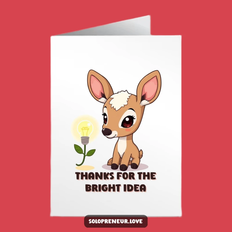 Free Printable Thank You Card: Deer's Bright Thanks, Funny Downloadable Art for Illuminating Gratitude
