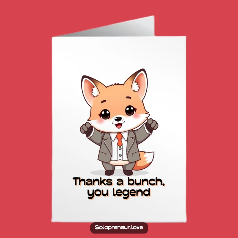 Free Printable Fox Thank You Card - Funny Business Downloadable Gift