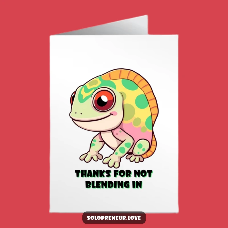 Chameleon Thank You Card: Free Printable, Colorfully Grateful, Funny Download