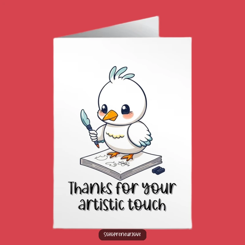 Free Printable Thank You Card: Artistic Bird's Sketch of Gratitude