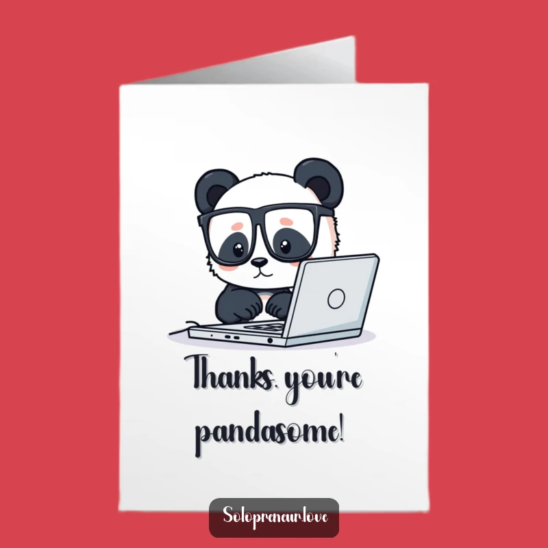Free Printable Thank You Card: Smart Panda, Downloadable Gift of Gratitude