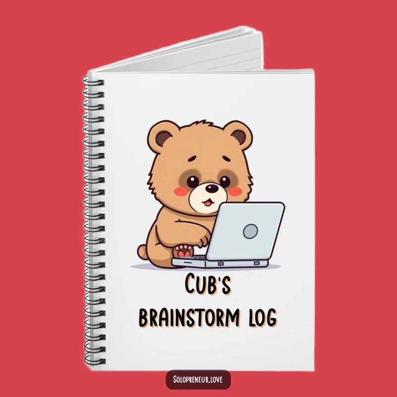 Funny Bear Cub Laptop Notebook: Organize Your Plans with Cub Focus!