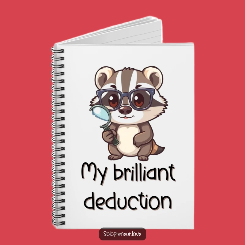Funny Badger Detective Notebook - Jot Down Clues, A Brilliant Funny Gift
