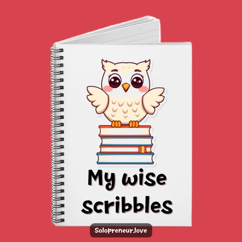 Funny Owl Bookworm Notebook – Jot Down Ideas with Scholarly Smiles.
