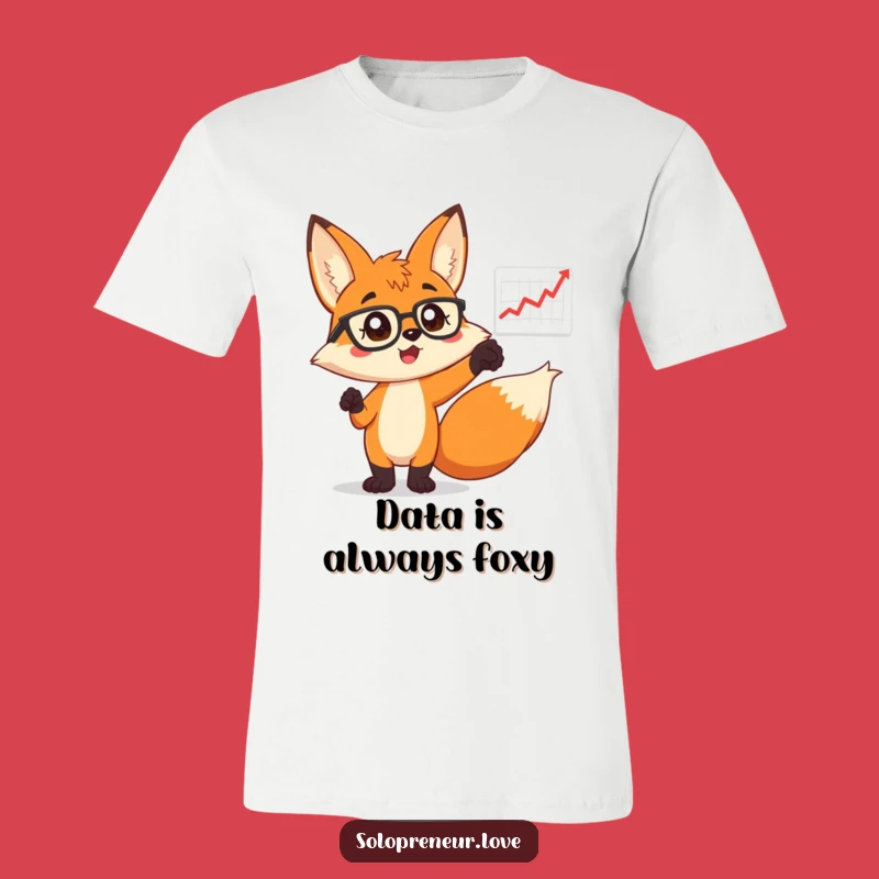 Funny Fox in Glasses T-Shirt: Smart Business Fox Charts Success - A Tee Gift