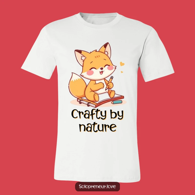 Funny Fox Art T-Shirt: Gleeful Sketching Notepad Fun Gift