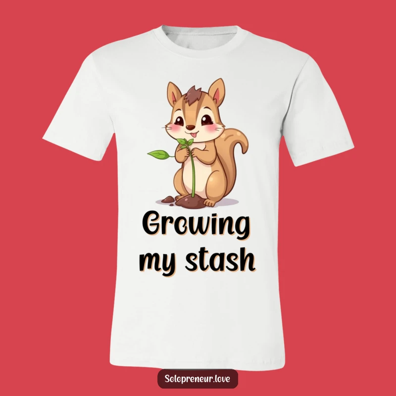 Funny Squirrel Planting T-Shirt: Proud Gardener Tee for Nature Enthusiasts