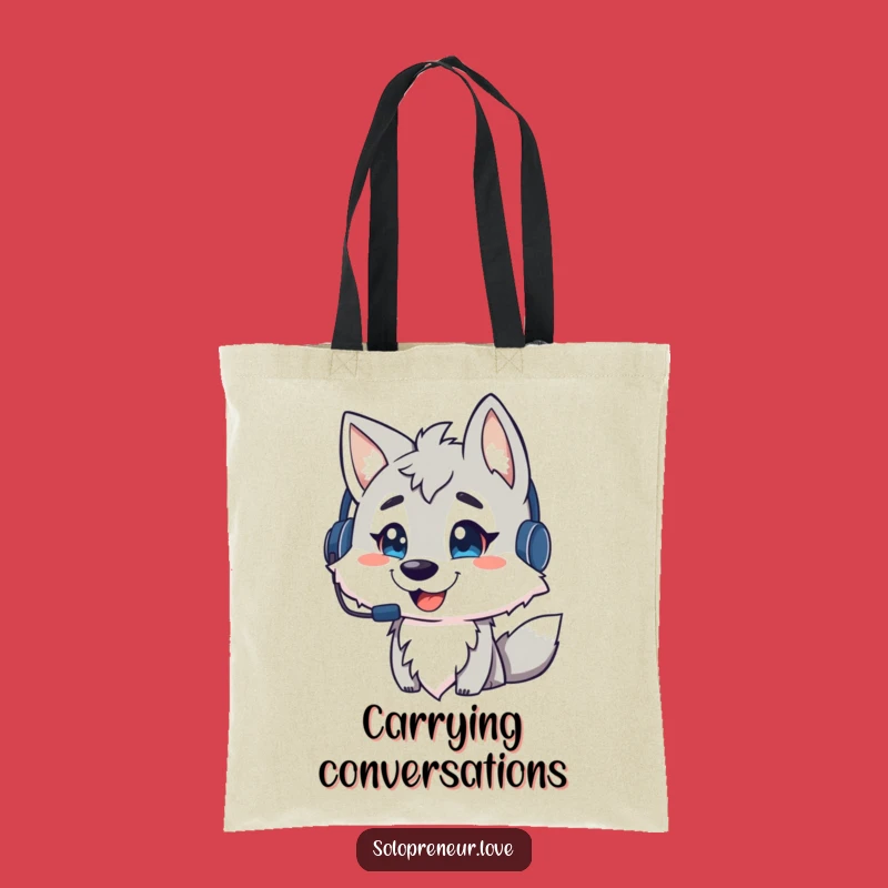 Funny Wolf Chat Tote Bag - Carry Your Voice, A Practical Funny Gift
