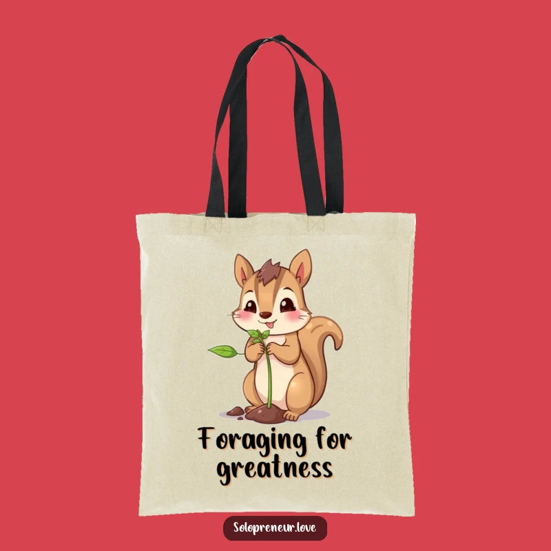 Funny Squirrel Planting Tote Bag: Proud Gardener Feline Carry-All Gift