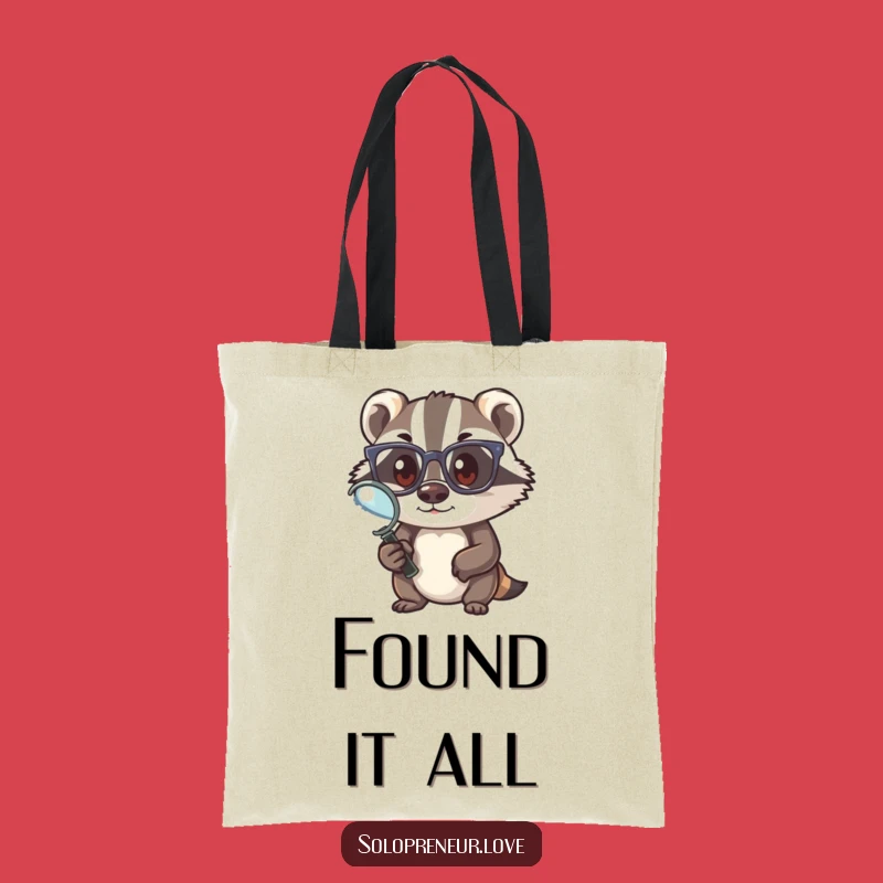 Funny Badger Explorer Tote Bag - Carry Your Secrets, Funny Gift Idea
