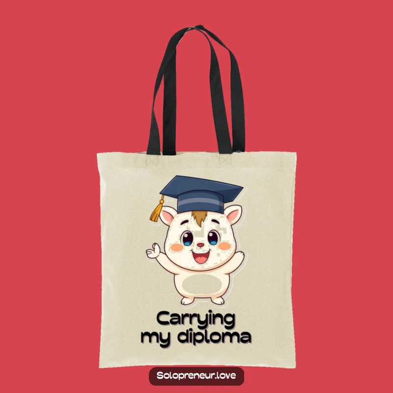 Funny Graduation Creature Tote Bag: Grad Essentials, Cheerful Carry-all, Chic Funny Gift